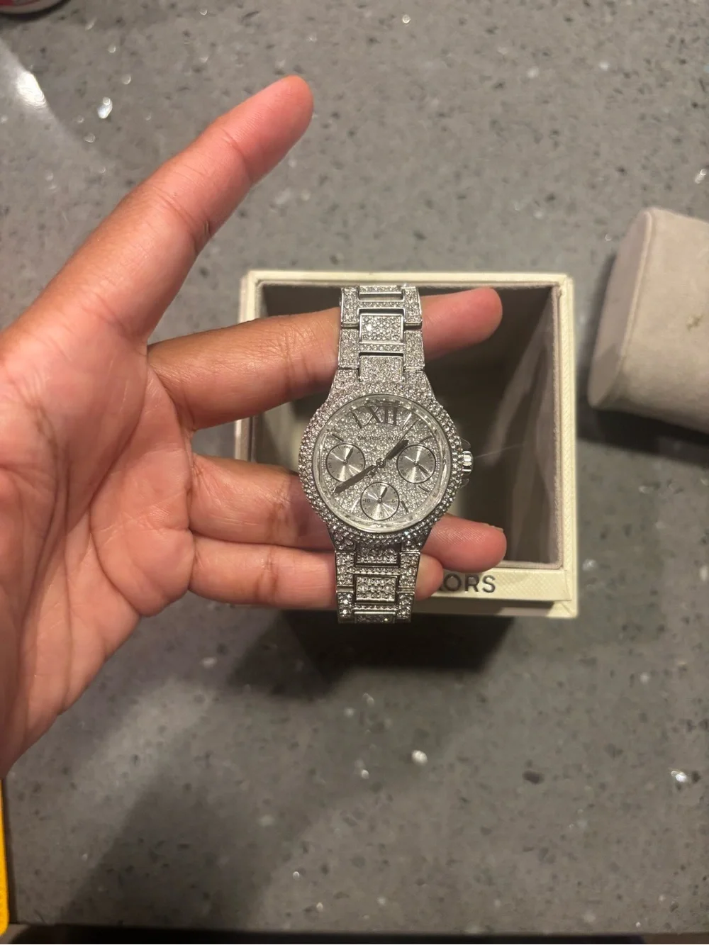 Michael Kors Mini Camille Pavé Silver-Tone Ladies Watch MK6996